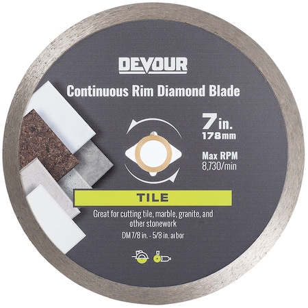 Devour 7" Tile Metal Bond Continuous Rim Blade MB070CT